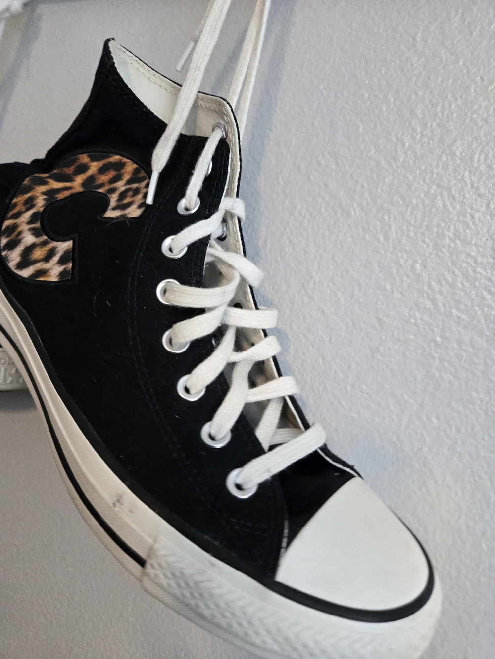 Converse Chuck Taylor All Star Black High Top Leopard C Sneakers Size 10 Men 8 - Picture 10 of 12